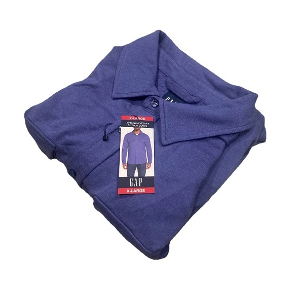 GAP light purple XL Knit Long Sleeve Button Down Shirt NWT - Picture 1 of 9